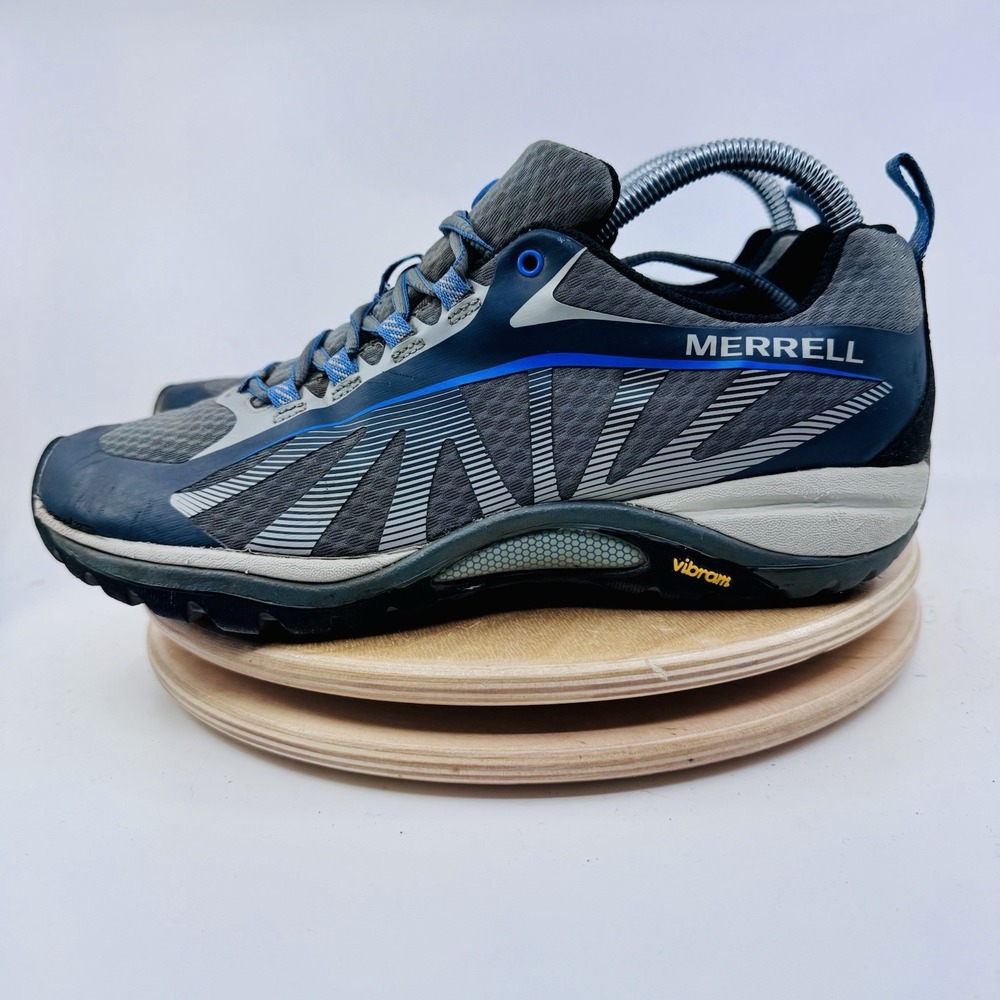 Merrell Siren Edge Women 9 Gray Blue Vibram Hiking Trail Shoes J35516